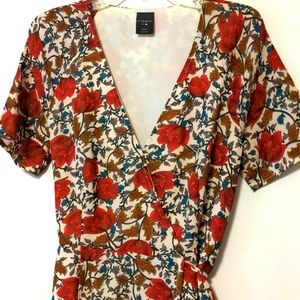 Anthropologie Ethereal by Paper Crane Floral Wrap Dress